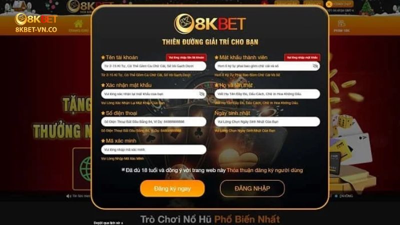 Hướng Dẫn Đăng Ký 8kbet Miễn Phí, Thành Công 100% 3 đăng ký 8kbet